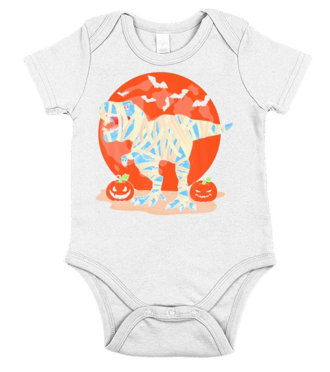 Halloween Dinosaur T rex Mummy Pumpkin Costume Short Sleeve Baby One-Piece