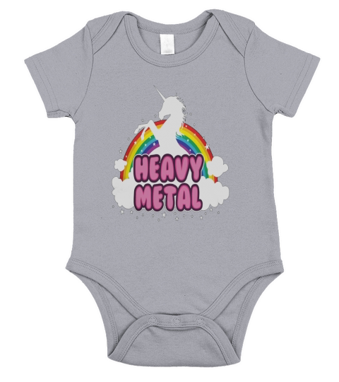 Heavy metal parody funny unicorn rainbow Short Sleeve Baby One-Piece
