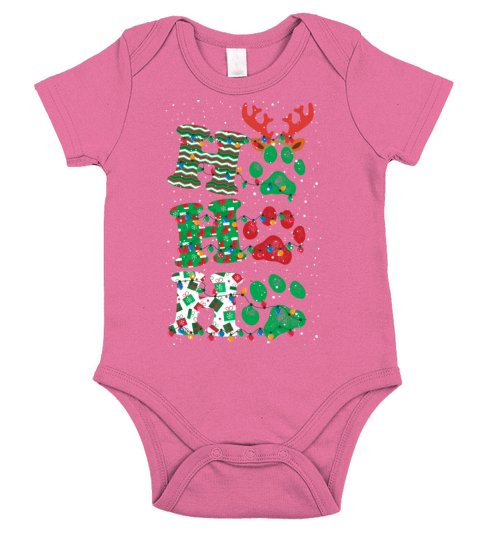 Ho Ho Ho Christmas Dog Lovers Funny Gift Short Sleeve Baby One-Piece