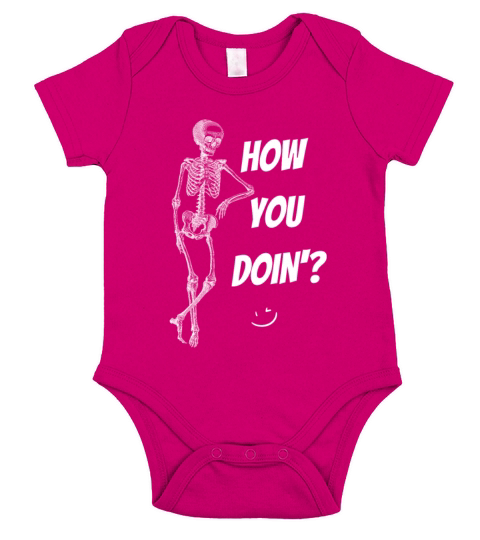 How You Doin Smooth Pickup Line Skeleton Quote Short Sleeve Baby One-Piece