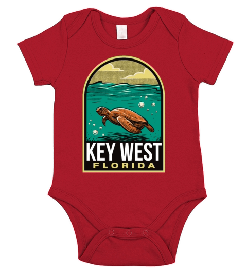 Key West Vintage Sea Turtle Short Sleeve Baby One-Piece