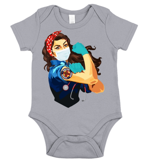 Licensed Practical Nurse Lpn Frontline Workers Nurse Strong Rosie Riveter Short Sleeve Baby One-Piece