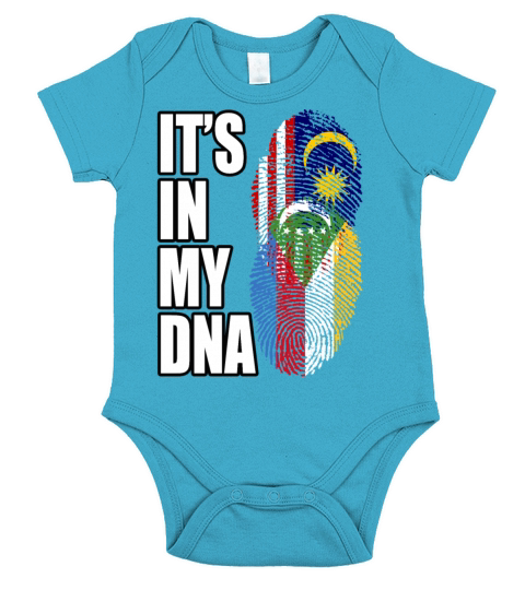 Malaysian And Comoran Mix Heritage DNA Flag Short Sleeve Baby One-Piece
