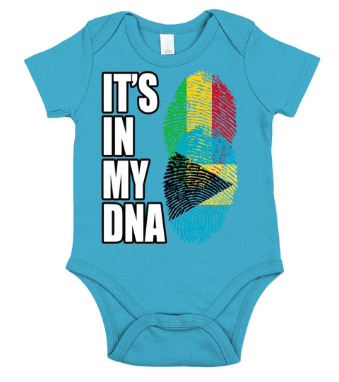 Malian And Bahamian Mix Heritage DNA Flag Short Sleeve Baby One-Piece