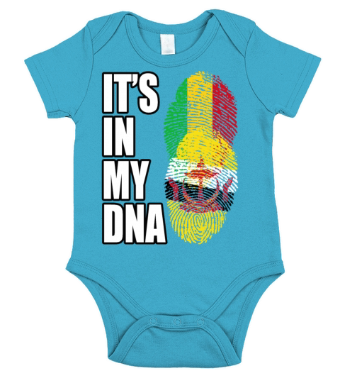 Malian And Bruneian Mix Heritage DNA Flag Short Sleeve Baby One-Piece