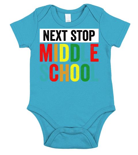 Next Stop Middle School Retro Vintage Short Sleeve Baby One-Piece