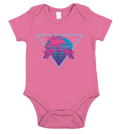 Retro 80s Vaporwave Synthwave Aesthetic 1980s Style Gift Short Sleeve Baby One-Piece