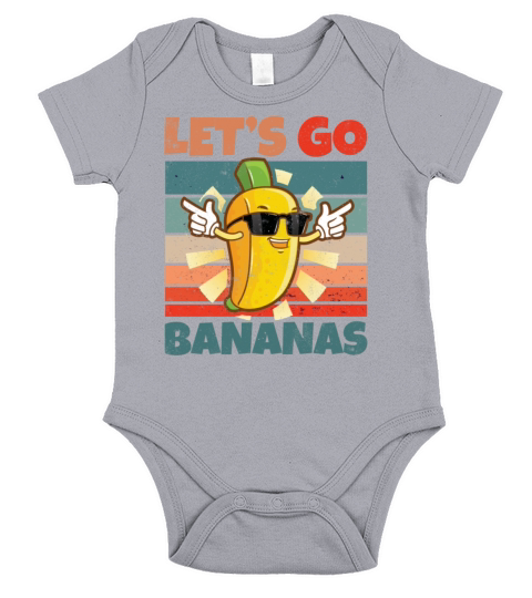 Retro Vintage Lets Bananas Funny Banana Short Sleeve Baby One-Piece