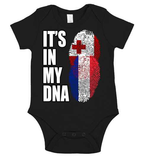Tongan And French Mix Heritage DNA Flag Short Sleeve Baby One-Piece