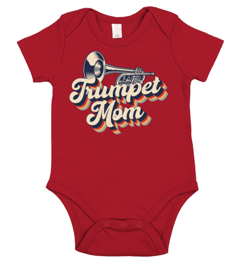 Trumpet Player Mom Mother Retro Short Sleeve Baby One-Piece