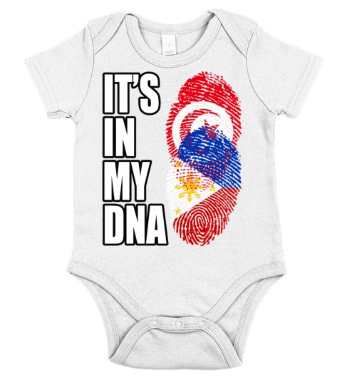 Tunisian And Filipino Mix Heritage DNA Flag Short Sleeve Baby One-Piece