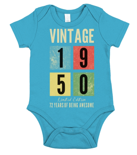 Vintage 1950 Limited Edition Short Sleeve Baby One-Piece
