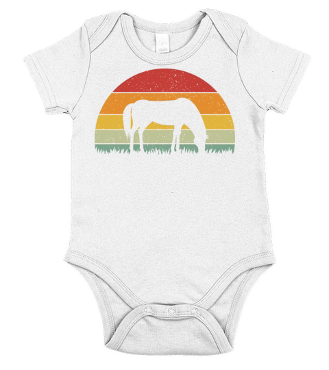Vintage Retro Horse Vintage Horse Short Sleeve Baby One-Piece