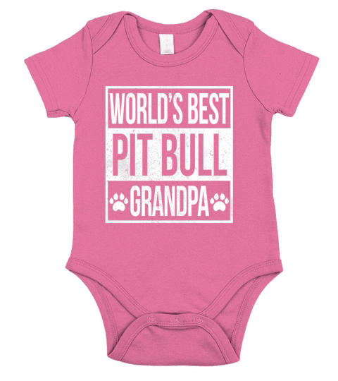 Worlds best Pit bull grandpa shirt Short Sleeve Baby One-Piece