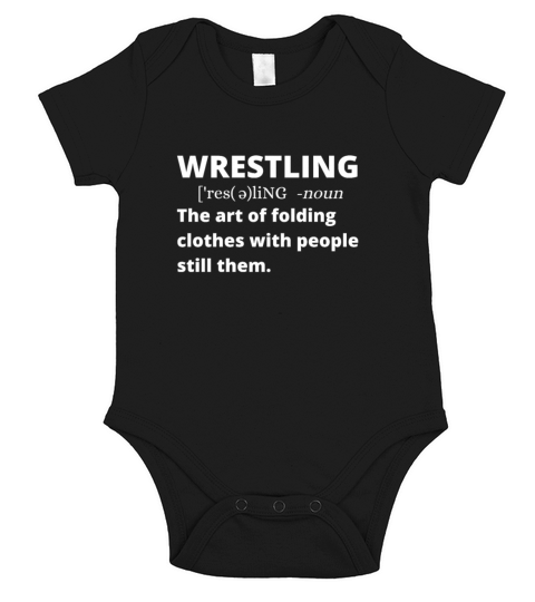 Wrestling Definition Noun Sports Typography Funny Short Sleeve Baby One-Piece