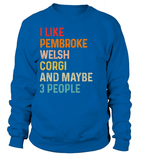 I Like Pembroke Welsh Corgi And Maybe 3 People Sweatshirt Unisex