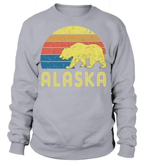 Retro Alaska With A Vintage Design And A Bear Sweatshirt Unisex