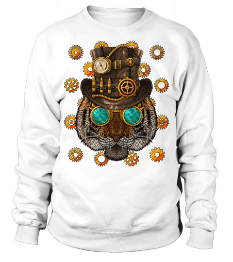 Steampunk Tiger Medieval Victorian Steam Powered A Sweatshirt Unisex