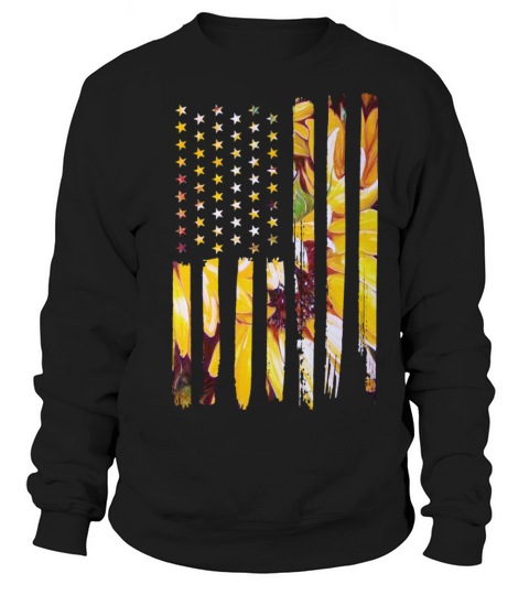 Sunflower Flag Patriotic Yellow American Flag Sweatshirt Unisex