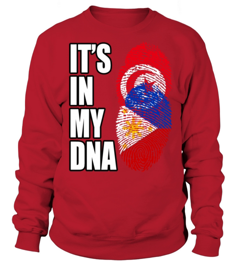 Tunisian And Filipino Mix Heritage DNA Flag Sweatshirt Unisex