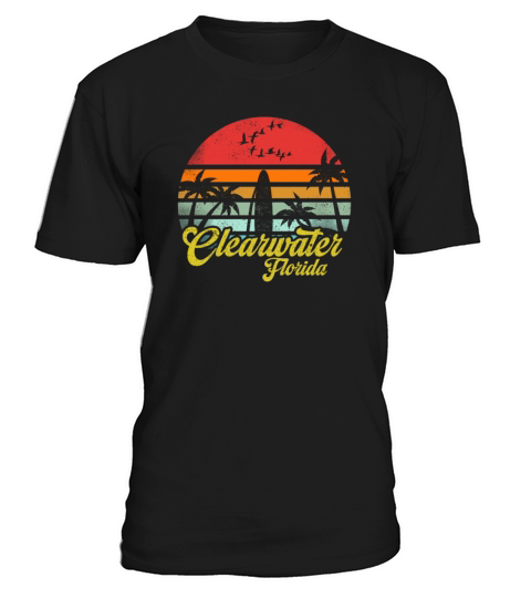 Vintage Clearwater Beach Florida Surfing Retro Fun T-Shirt Unisex