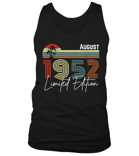 70 Years August 1952 Vintage Limited Edition Tank Top Unisex