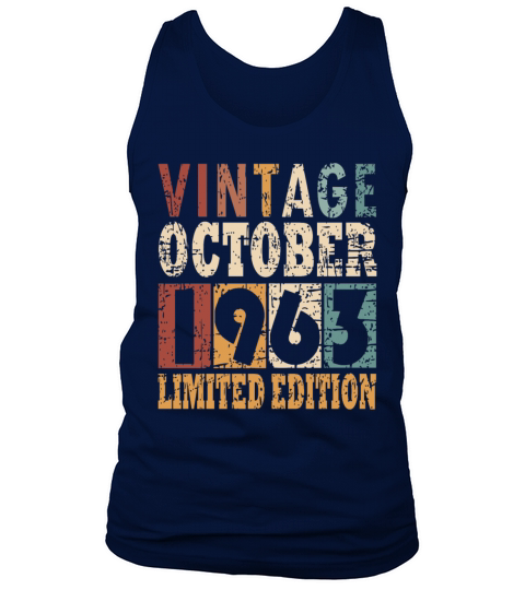 Birth Month October 1963 Vintage Tank Top Unisex