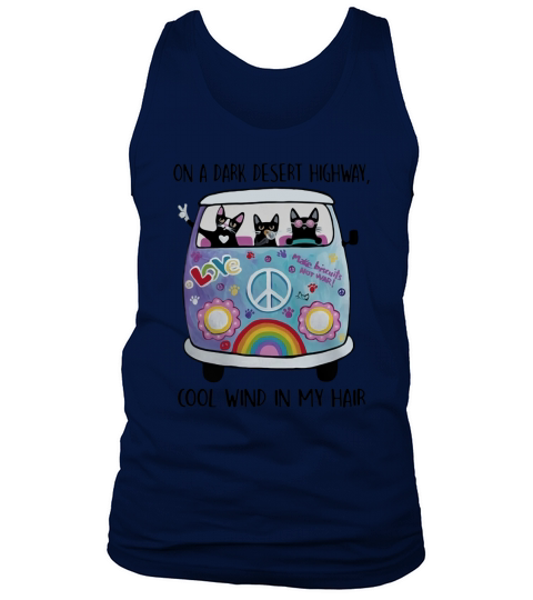 On a dark desert highway cool wind in my hair cat - Ladies Flowy Tank Tank Top Unisex