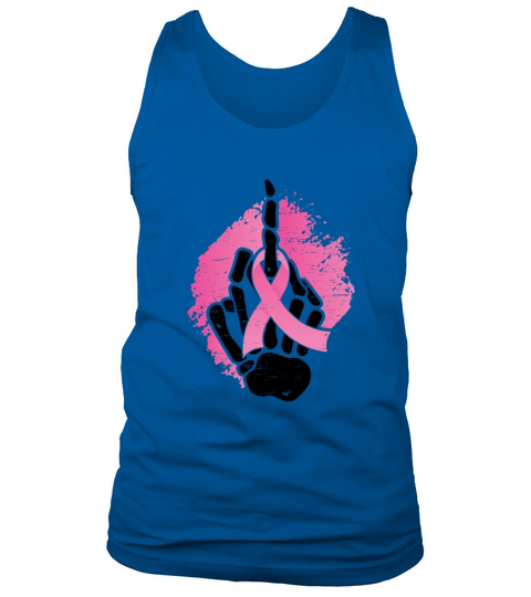Pink Ribbon Skeleton Hand Breast Cancer Awareness Tank Top Unisex