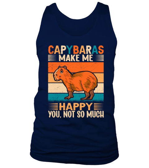 Retro Vintage Style Capybara Makes More Happy Tank Top Unisex