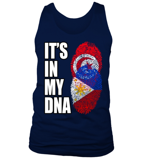 Tunisian And Filipino Mix Heritage DNA Flag Tank Top Unisex