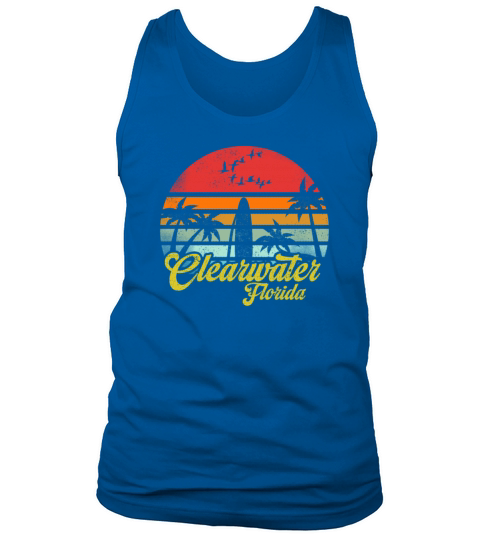 Vintage Clearwater Beach Florida Surfing Retro Fun Tank Top Unisex