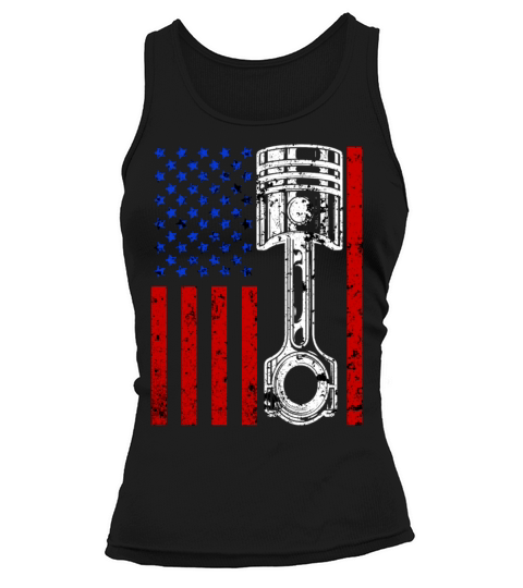 American Flag Piston Muscle Car Mechanic Tank top Woman