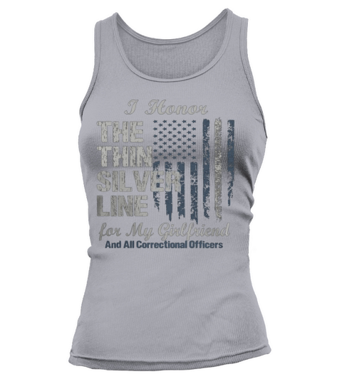 Correctional Officer Girlfriend Thin Silver Line Corrections Tank top Woman
