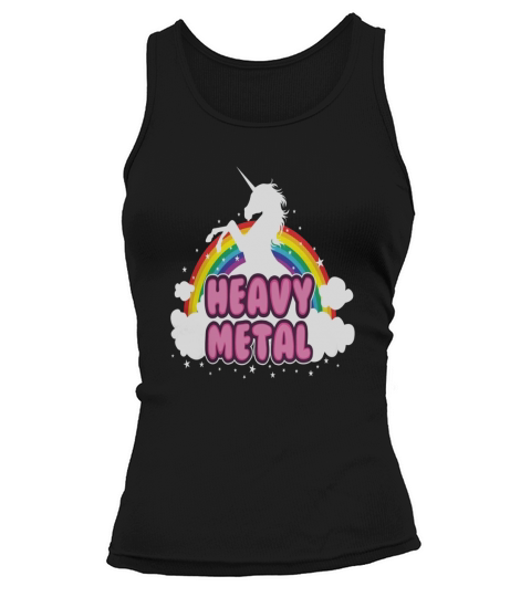 Heavy metal parody funny unicorn rainbow Tank top Woman