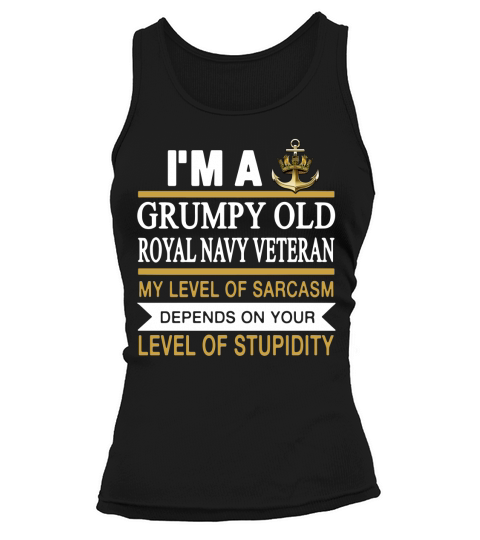 I m a grumpy old man royal navy veteran my level o - Mens Premium T-Shirt Tank top Woman