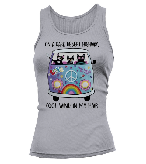 On a dark desert highway cool wind in my hair cat - Ladies Flowy Tank Tank top Woman