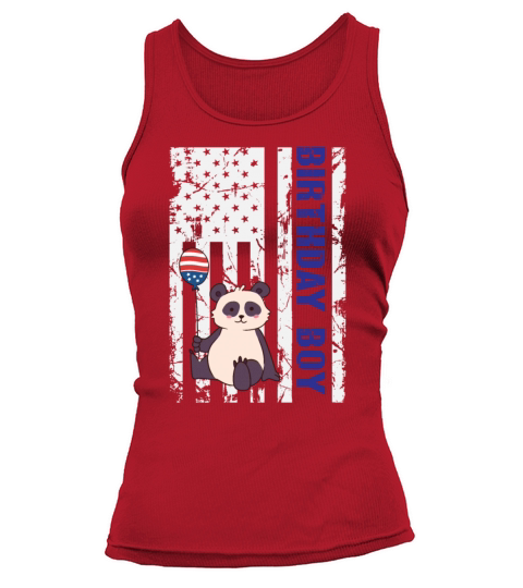 Panda America 4th of July Birthday Boy Tank top Woman