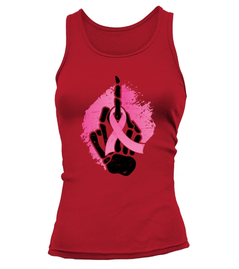 Pink Ribbon Skeleton Hand Breast Cancer Awareness Tank top Woman