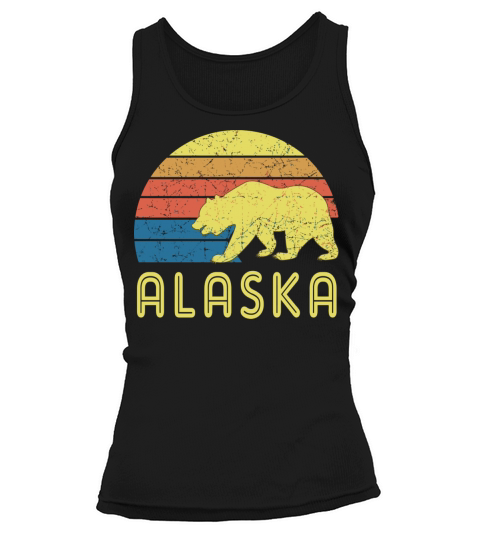 Retro Alaska With A Vintage Design And A Bear Tank top Woman