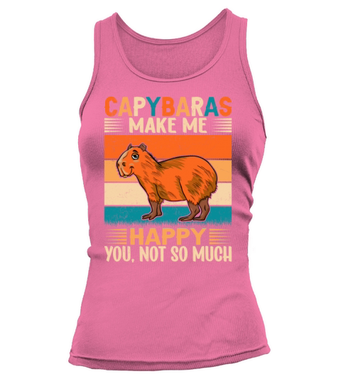Retro Vintage Style Capybara Makes More Happy Tank top Woman