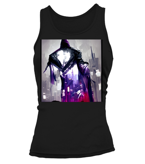 Scary Ghost in colors and a grey town Tank top Woman