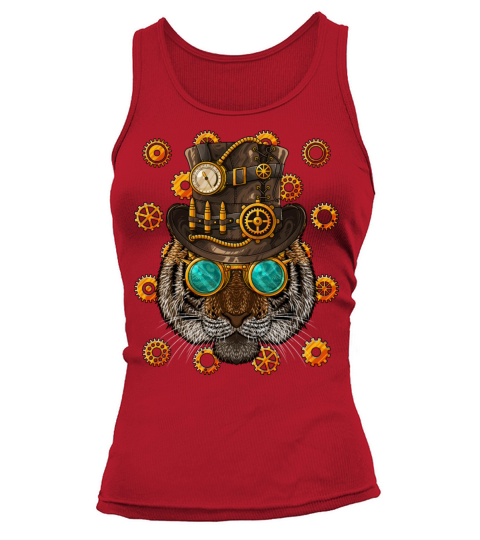 Steampunk Tiger Medieval Victorian Steam Powered A Tank top Woman