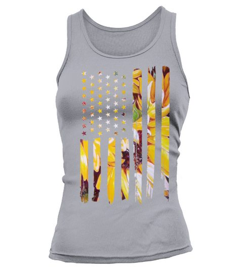 Sunflower Flag Patriotic Yellow American Flag Tank top Woman