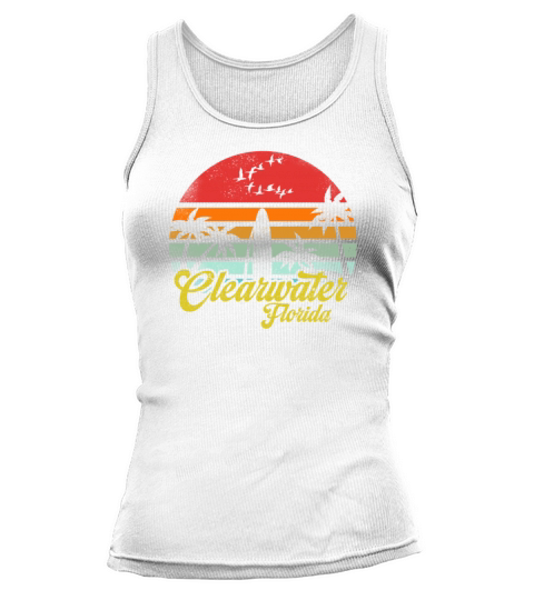 Vintage Clearwater Beach Florida Surfing Retro Fun Tank top Woman