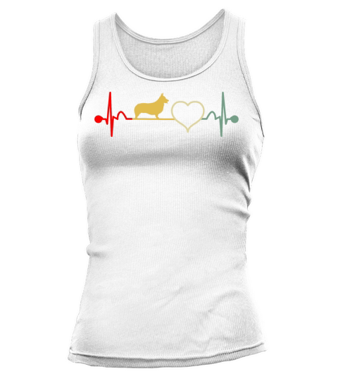 Welsh Corgi Cardigan Dog Heartbeat Vintage Retro Tank top Woman
