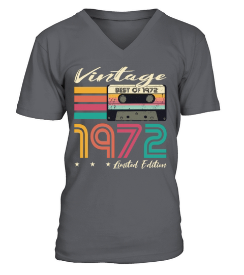 50th birthday vintage 1972 limited edition V-Neck T-shirt