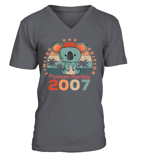 Birth Year 2007 Birthday Gift Koala Bear Koalas V-Neck T-shirt