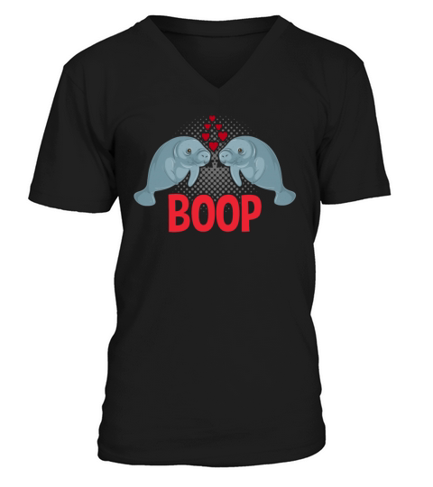 Boop - Funny Manatee Booping Noses Sea Cows Lover V-Neck T-shirt