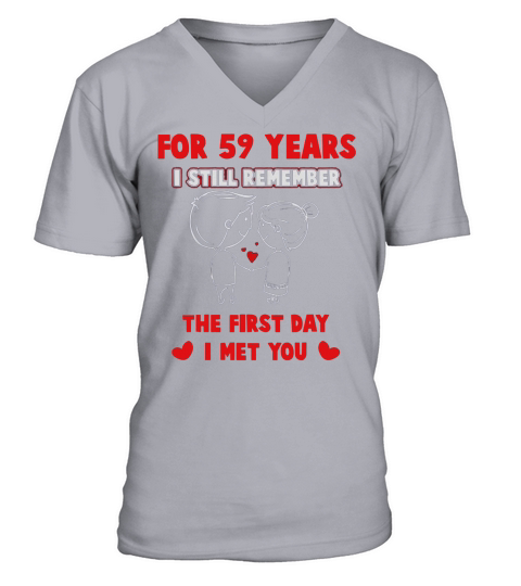Couple Shirt For Husband Wife. 59th Wedding Anniversary Gift V-Neck T-shirt
